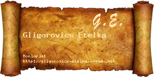Gligorovics Etelka névjegykártya